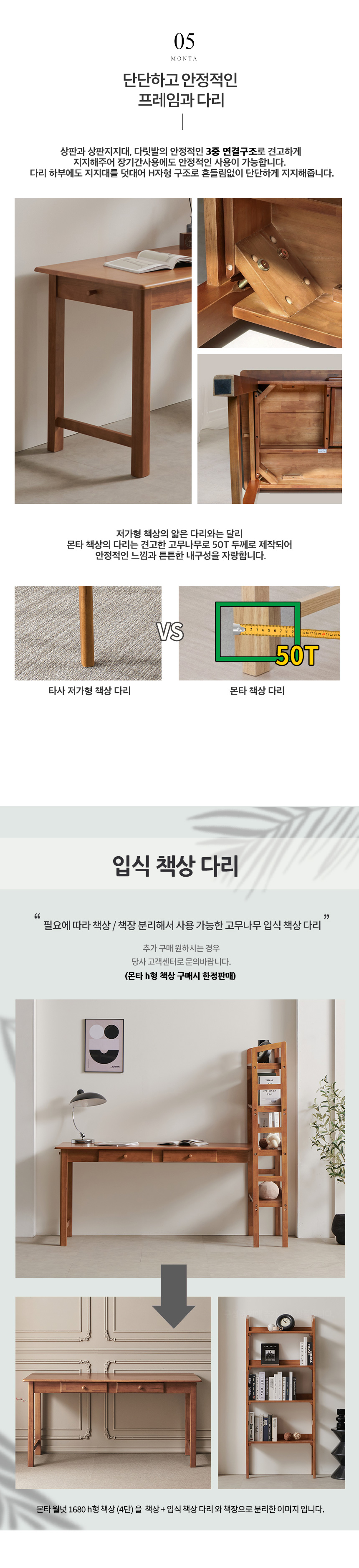 라로퍼니처 몬타 1680 h형 4단 컴퓨터 책상 책장 데스크 상세 이미지 12