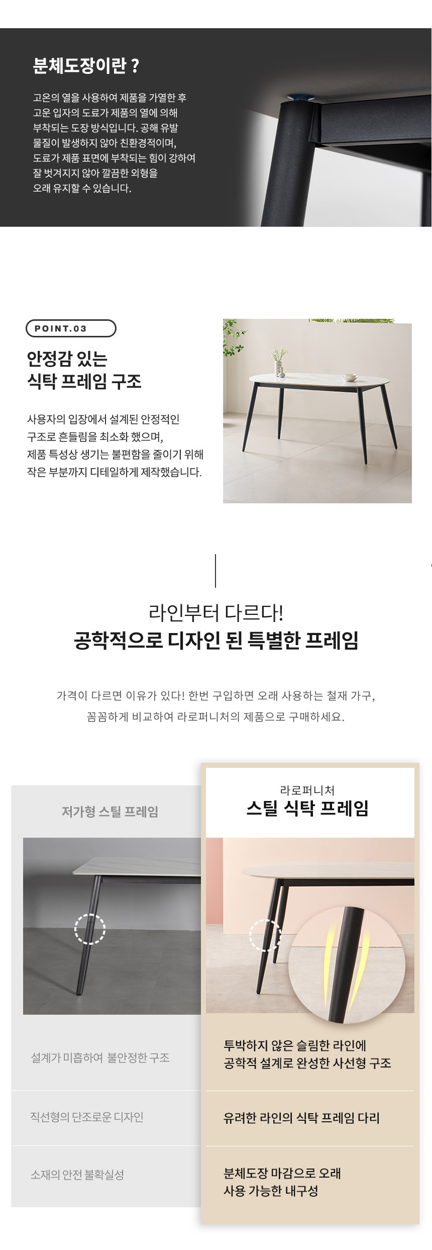 라로퍼니처 아트 1500 유광 타원 포세린 통 세라믹 4인 식탁 세트 상세 이미지 16