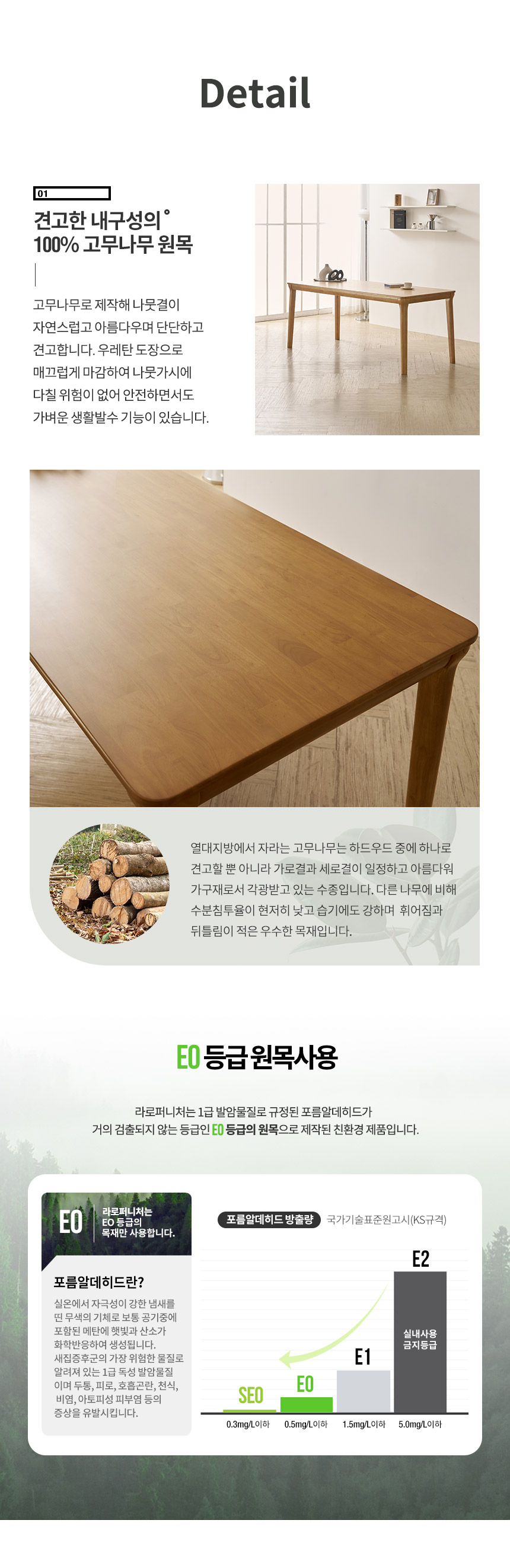 라로퍼니처 보나 1900 고무나무 원목 6인 식탁 세트 메이플 상세 이미지 8