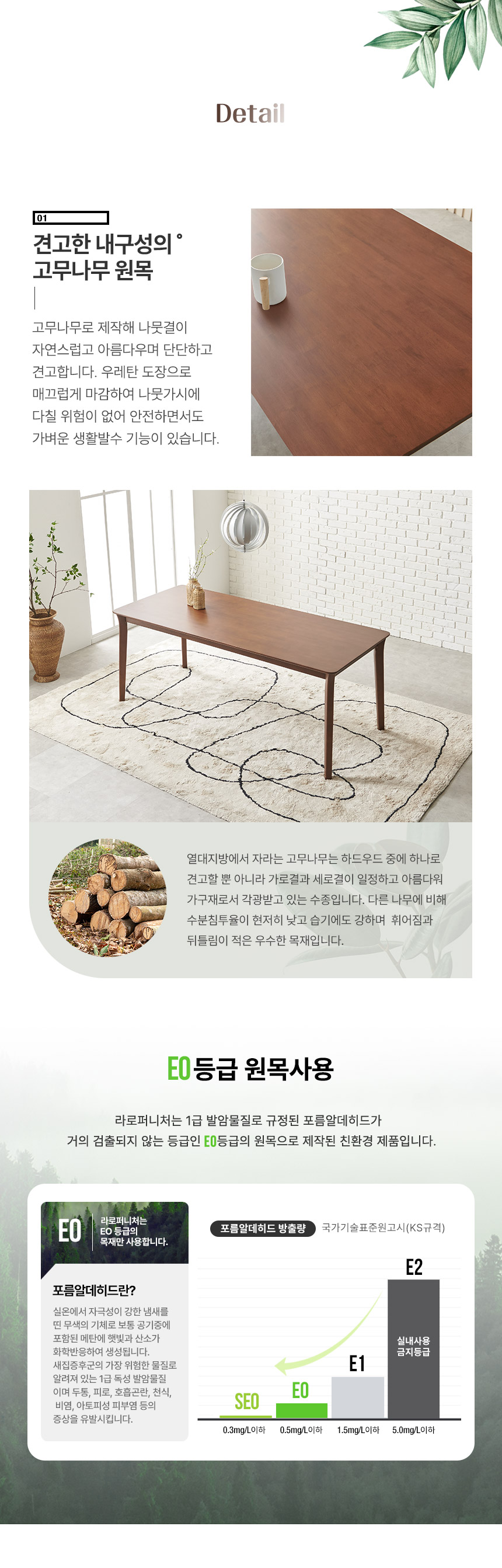 라로퍼니처 플레인 1900 고무나무 원목 6인 식탁 세트 상세 이미지 10